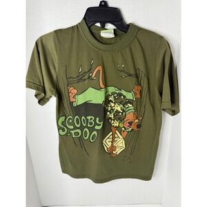 Vintage 2000 Cartoon Network Scooby Doo Camo Outfit Kids Youth Olive Green